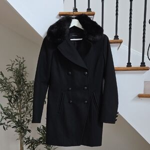 Fur Collared Military Style Coat